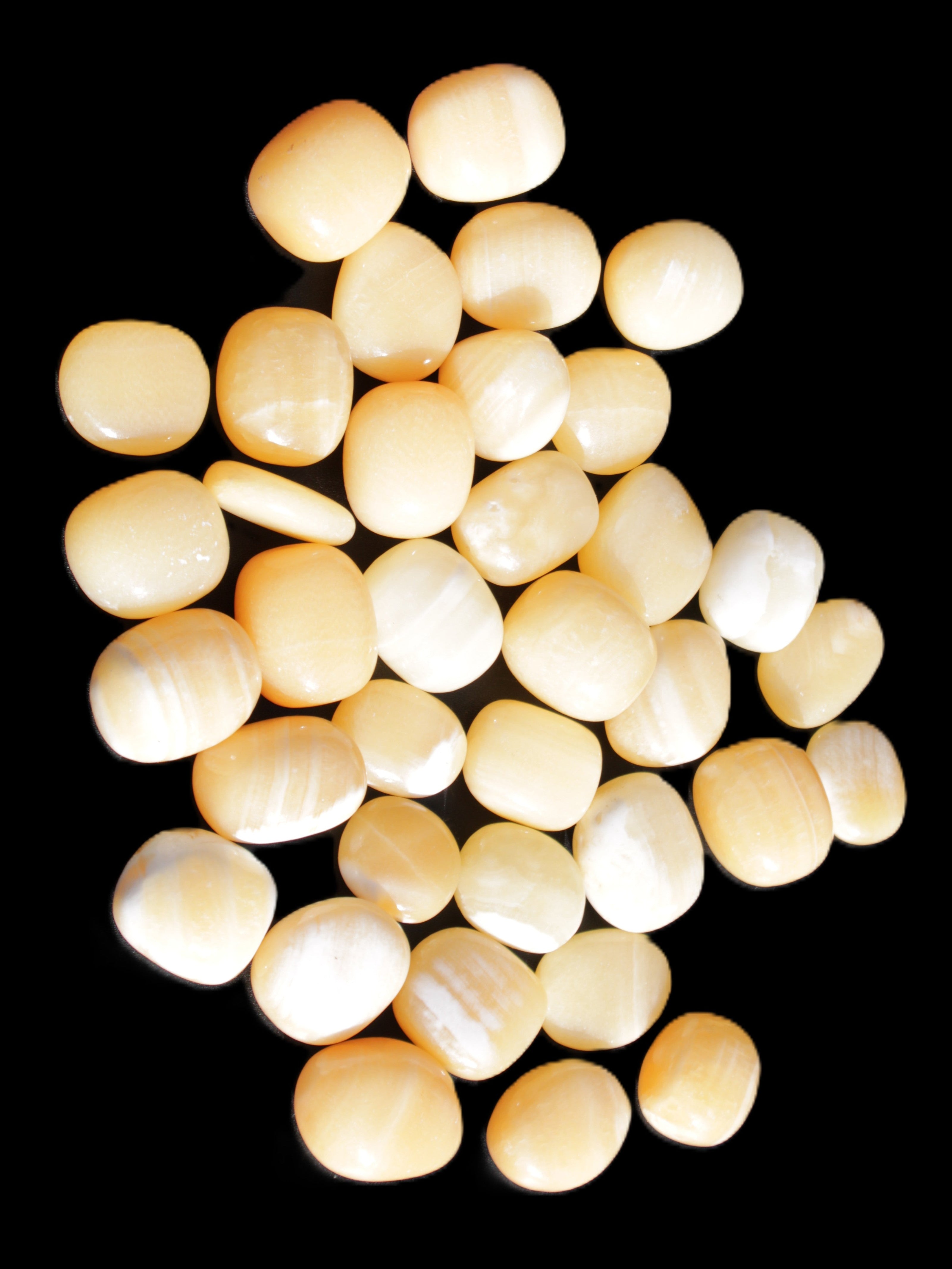 Lemon Calcite 36 tumbled stones 22*18mm - 30-24mm 730g Wholesale Rocks and Things Store