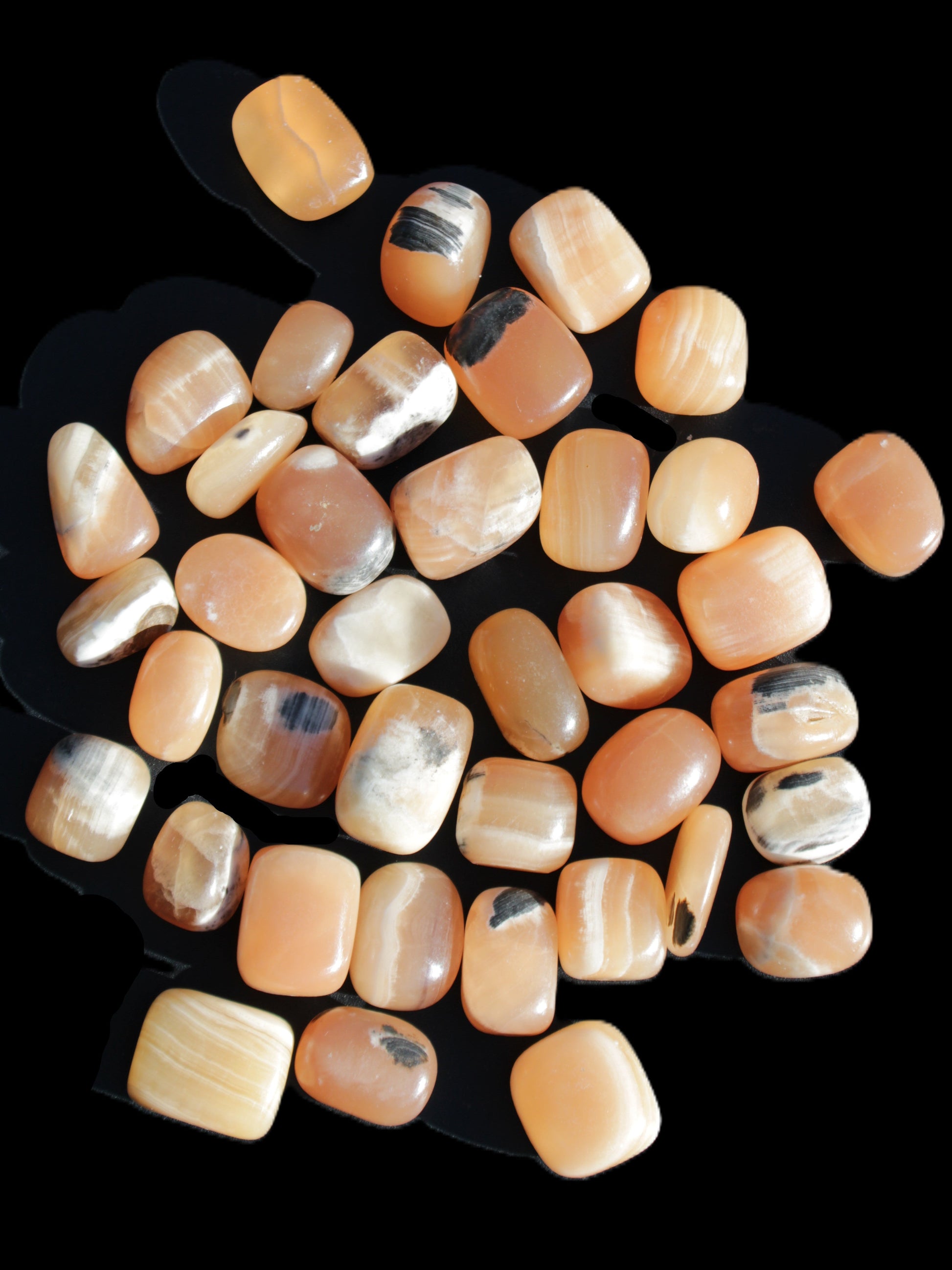 Banded Topaz Honrey Calcite 38 tumbled stones 22*12mm - 30*22mm 734g Wholesale Rocks and Things Store
