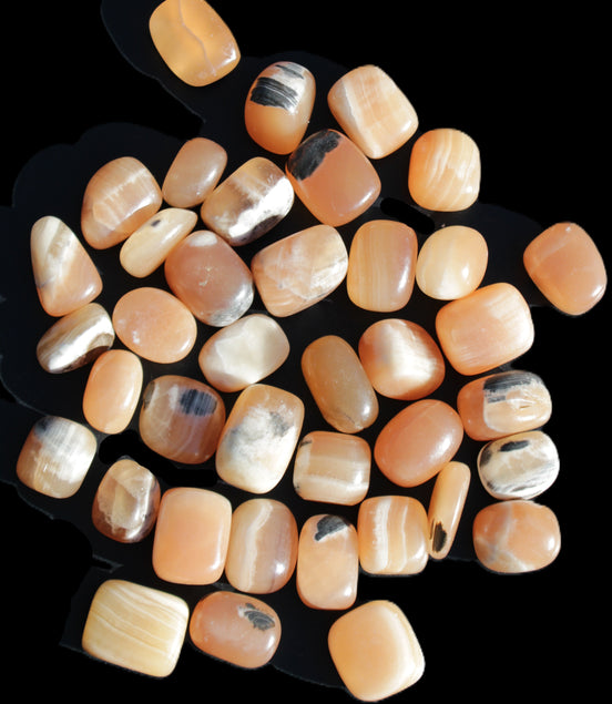 Banded Topaz Honrey Calcite 38 tumbled stones 22*12mm - 30*22mm 734g Wholesale Rocks and Things Store