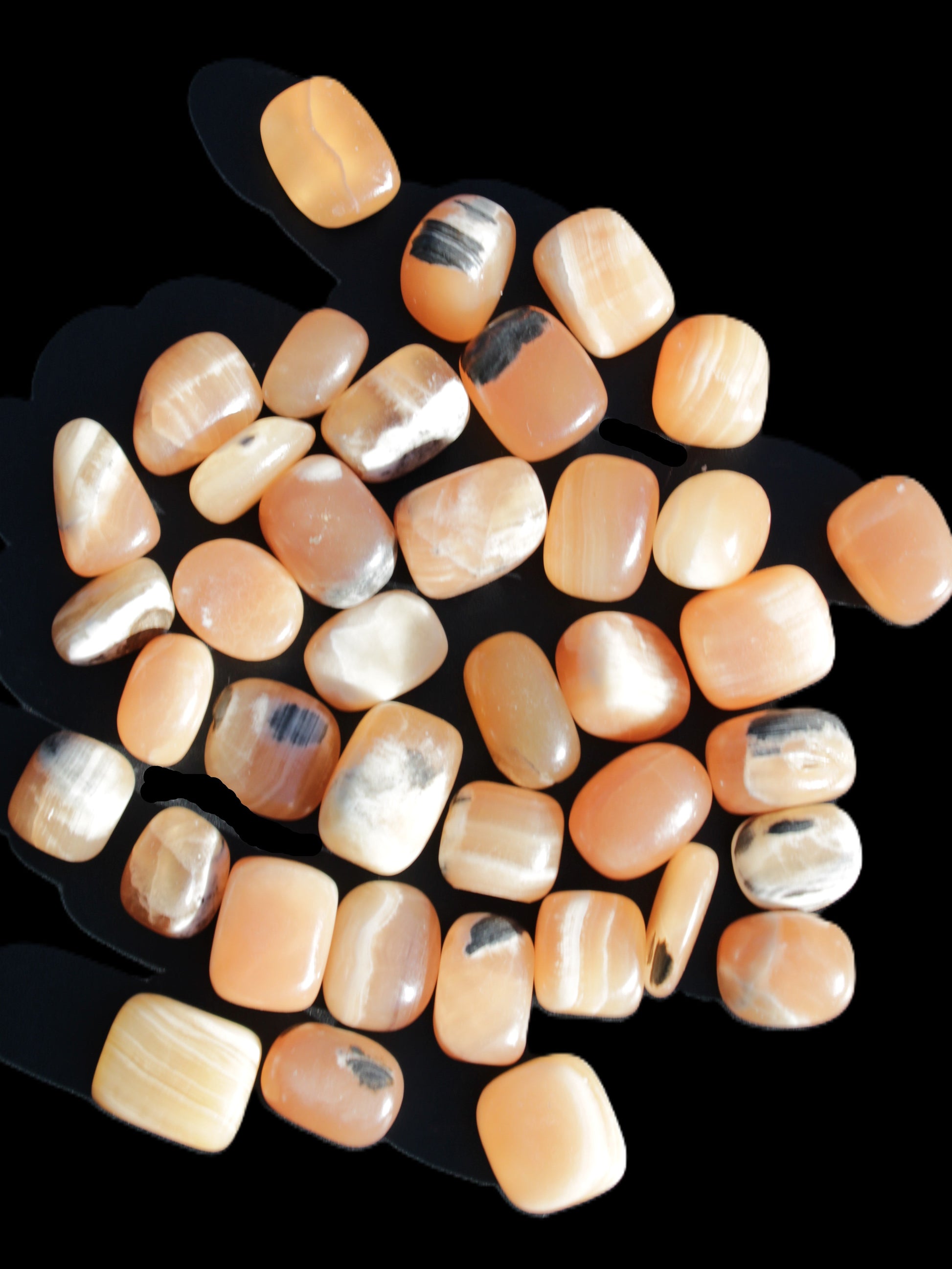 Banded Topaz Honrey Calcite 38 tumbled stones 22*12mm - 30*22mm 734g Wholesale Rocks and Things Store