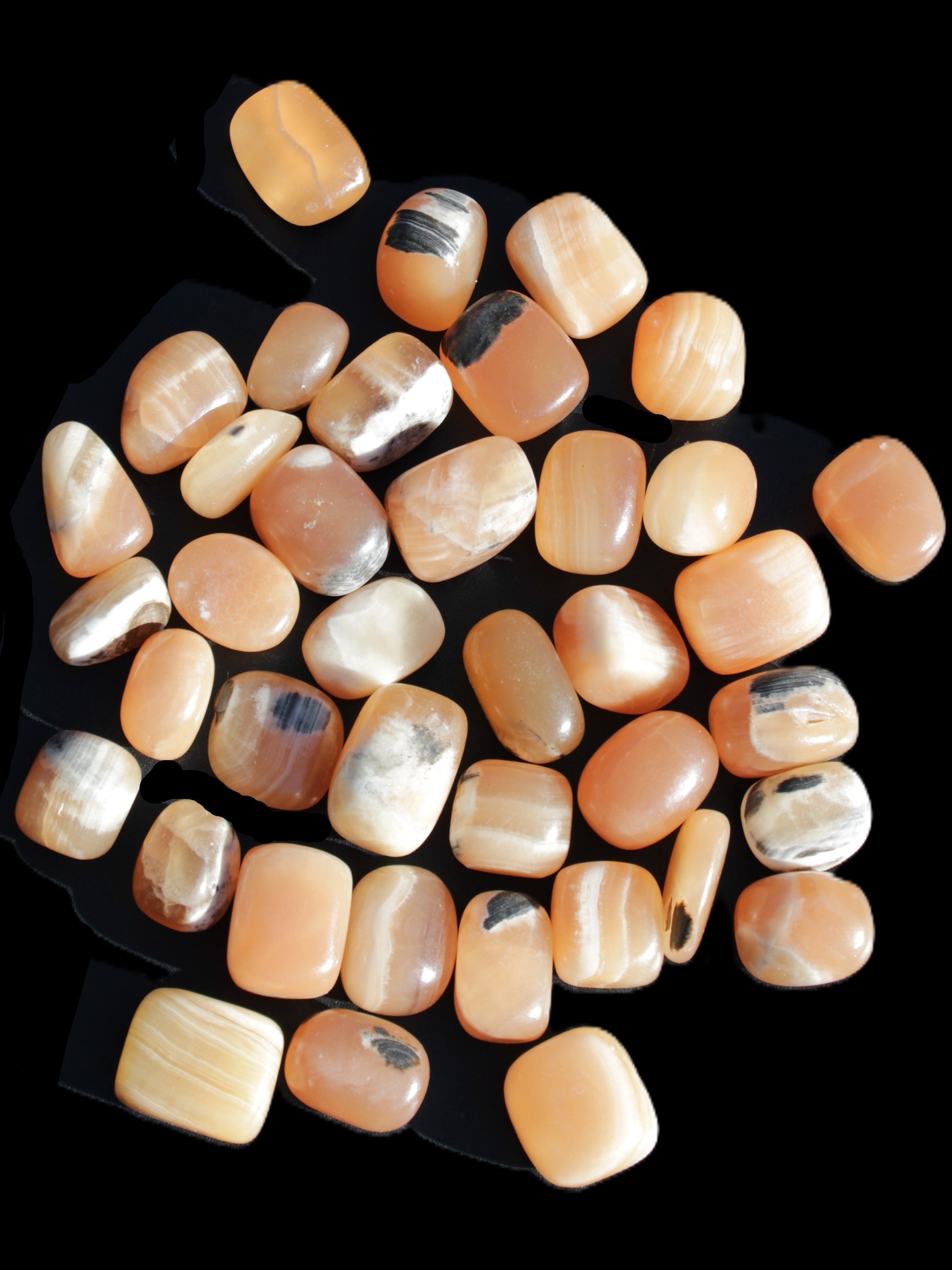 Banded Topaz Honrey Calcite 38 tumbled stones 22*12mm - 30*22mm 734g Wholesale Rocks and Things Store