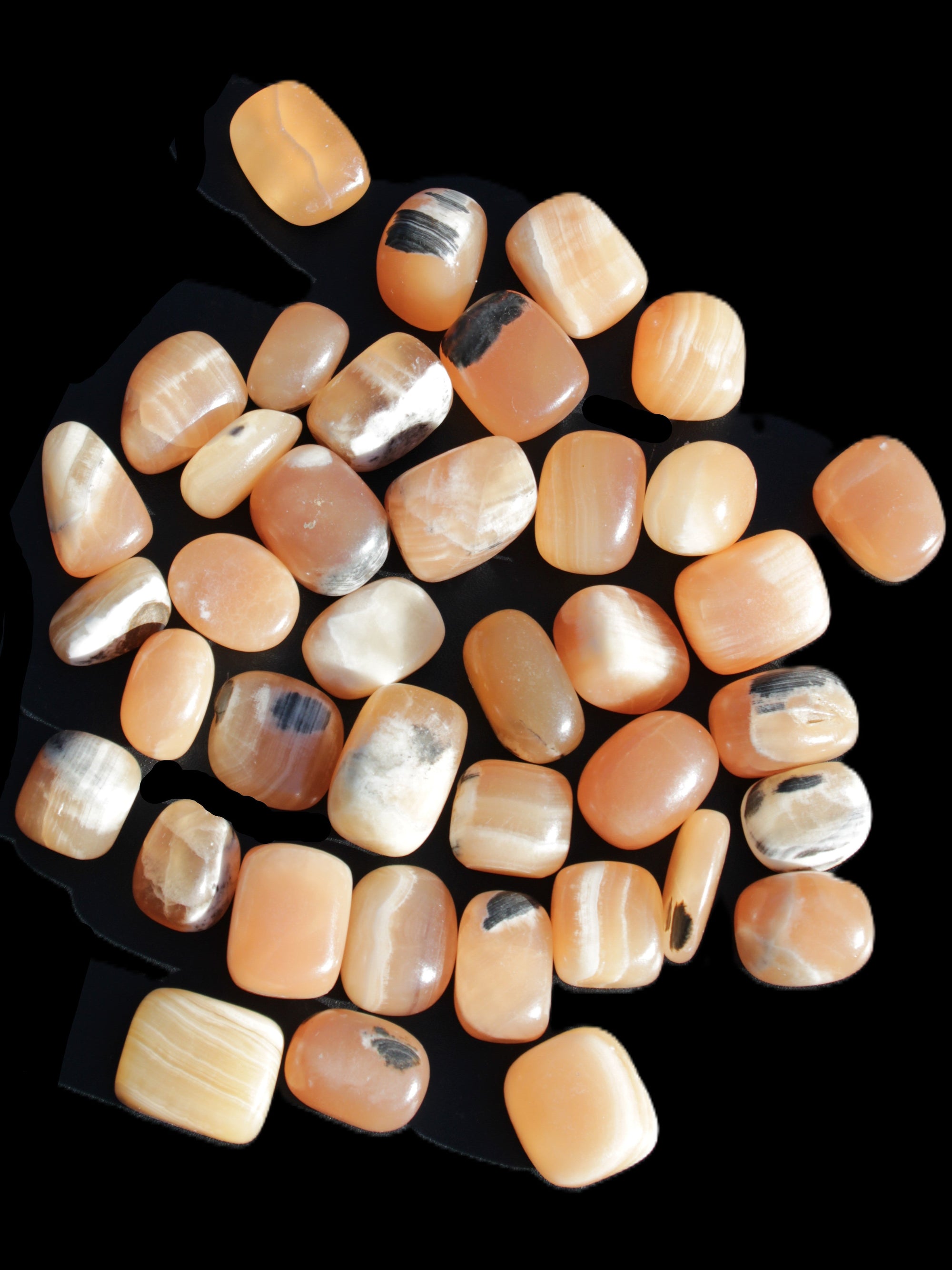 Banded Topaz Honrey Calcite 38 tumbled stones 22*12mm - 30*22mm 734g Wholesale Rocks and Things Store