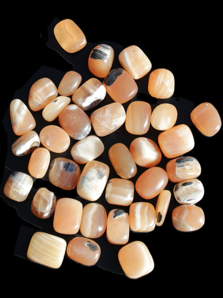 Banded Topaz Honrey Calcite 38 tumbled stones 22*12mm - 30*22mm 734g Wholesale Rocks and Things Store