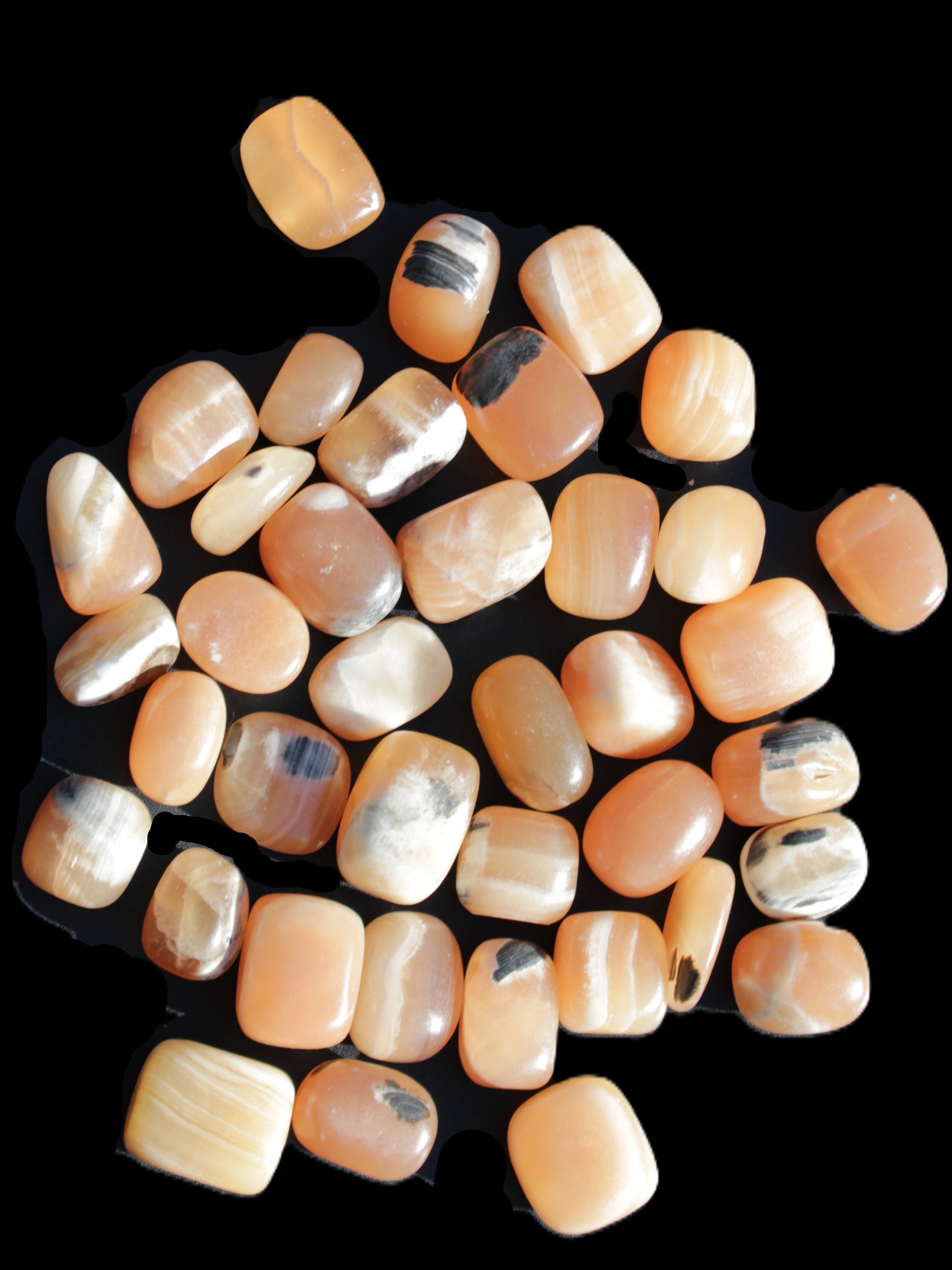 Banded Topaz Honrey Calcite 38 tumbled stones 22*12mm - 30*22mm 734g Wholesale Rocks and Things Store