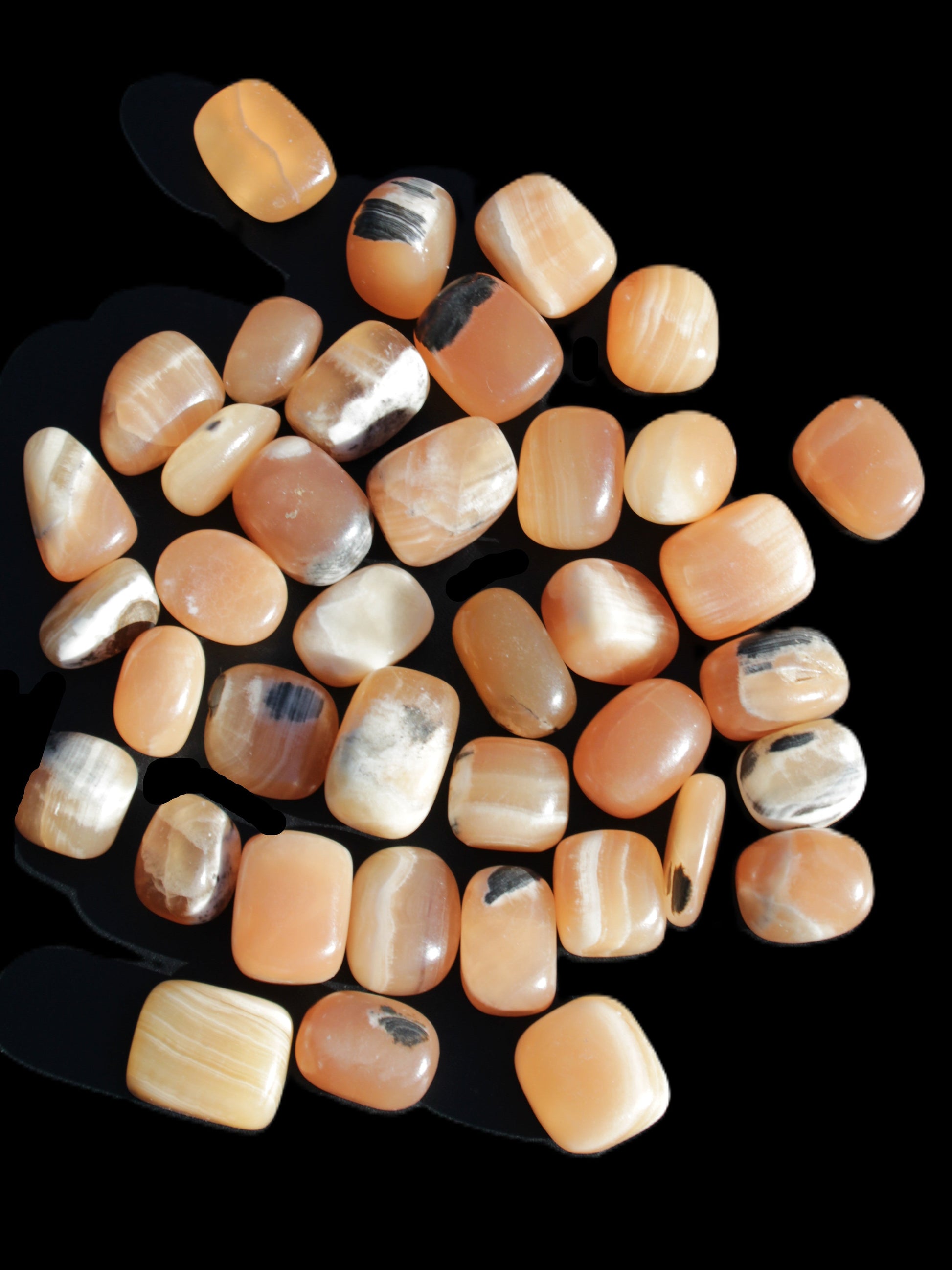 Banded Topaz Honrey Calcite 38 tumbled stones 22*12mm - 30*22mm 734g Wholesale Rocks and Things Store