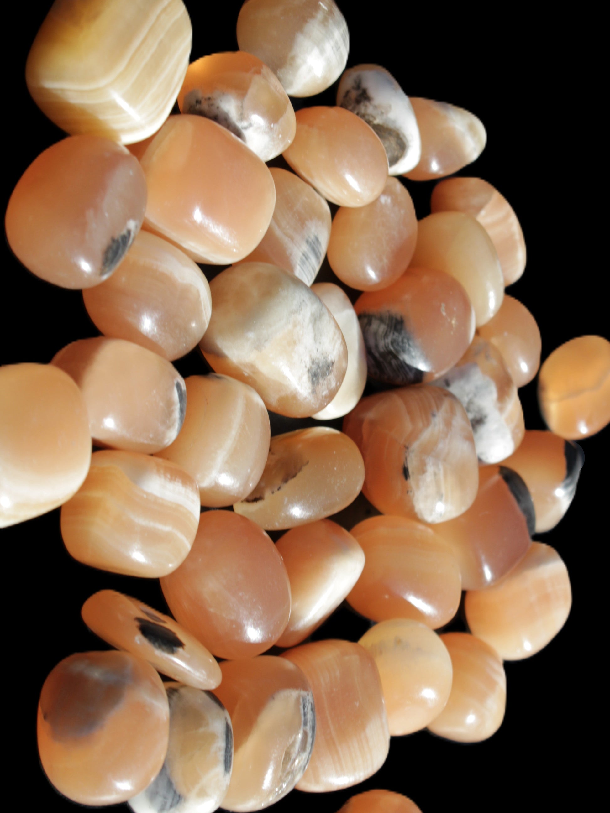 Banded Topaz Honrey Calcite 38 tumbled stones 22*12mm - 30*22mm 734g Wholesale Rocks and Things Store