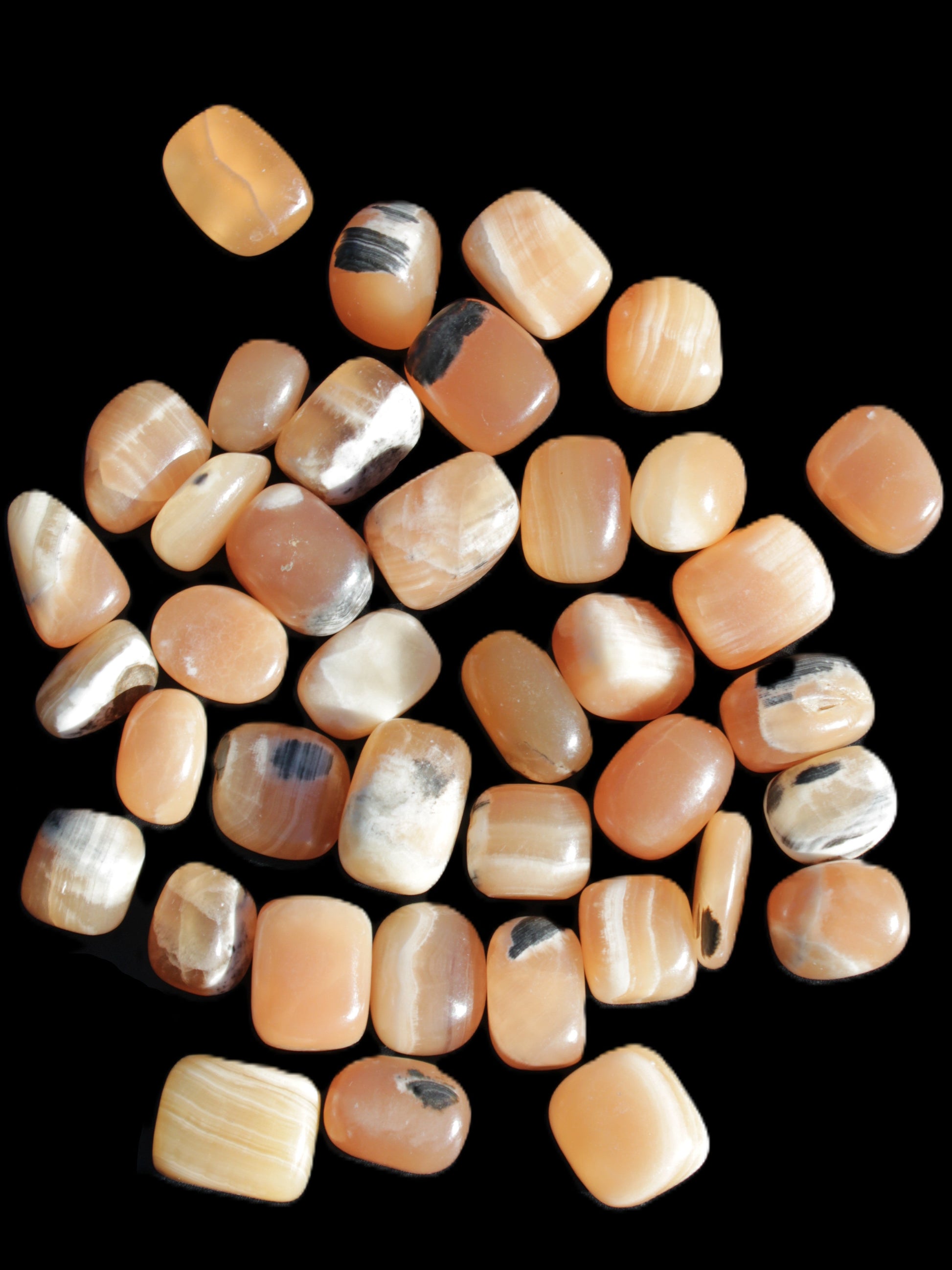 Banded Topaz Honrey Calcite 38 tumbled stones 22*12mm - 30*22mm 734g Wholesale Rocks and Things Store