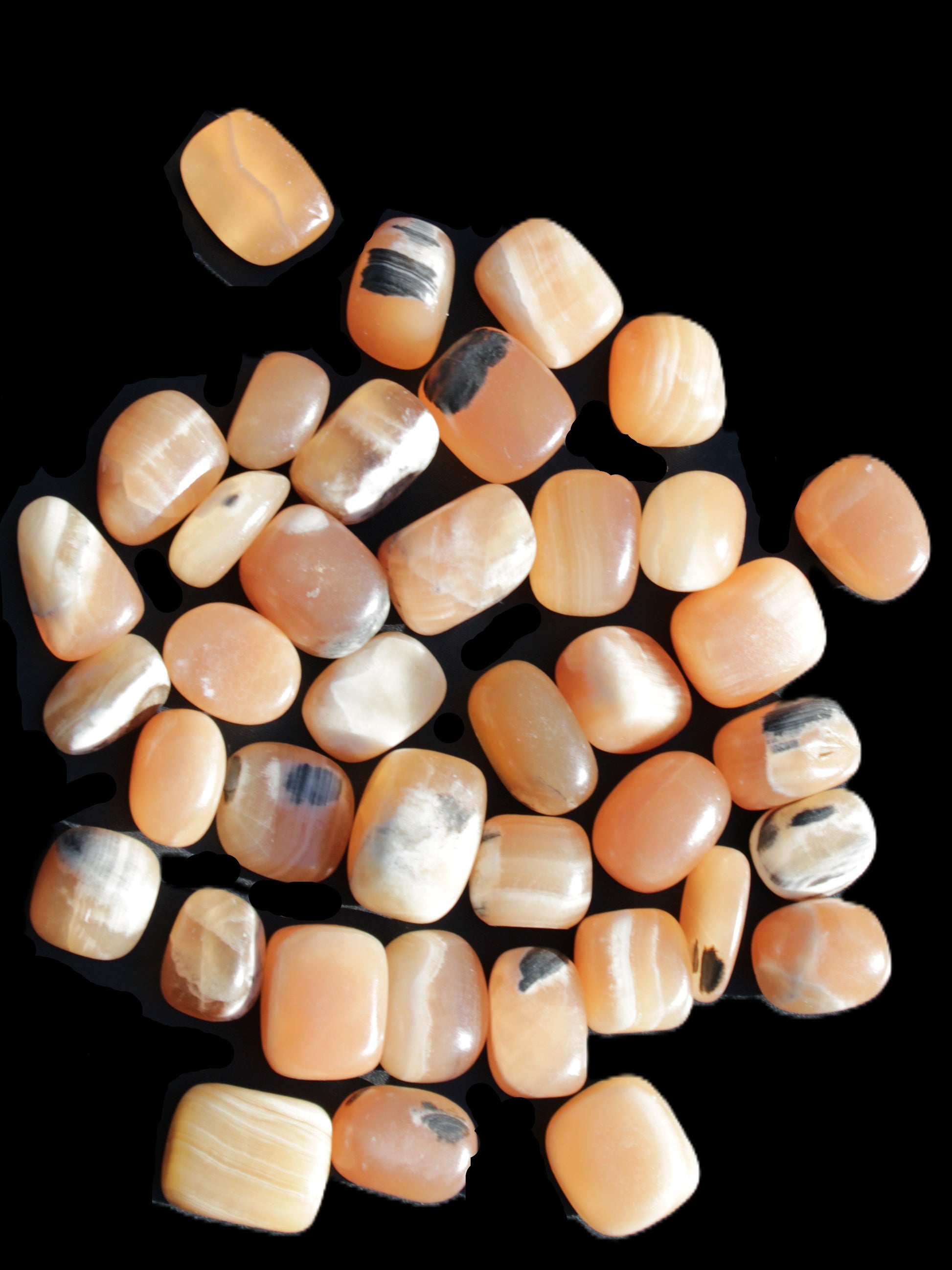 Banded Topaz Honrey Calcite 38 tumbled stones 22*12mm - 30*22mm 734g Wholesale Rocks and Things Store