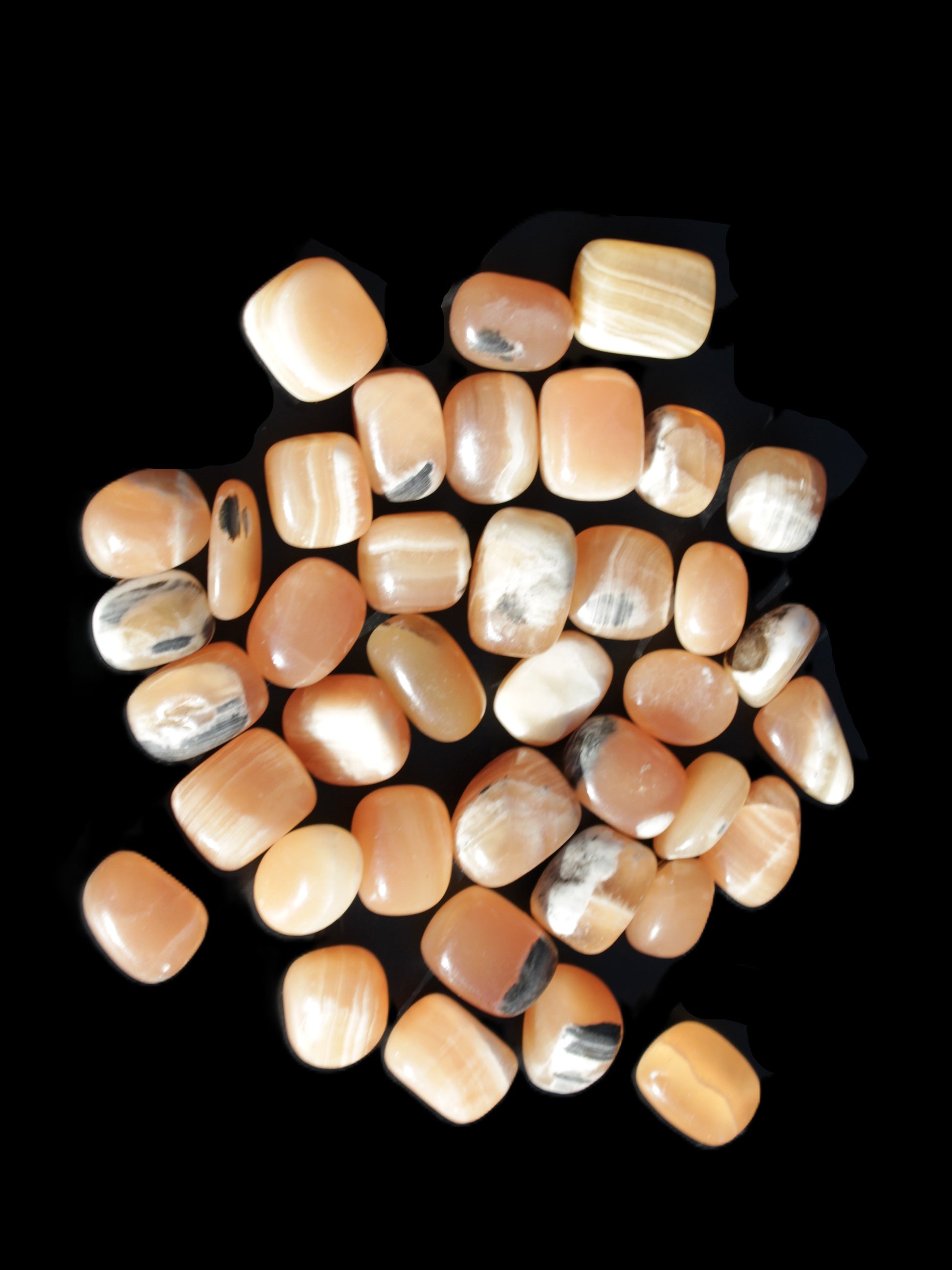Banded Topaz Honrey Calcite 38 tumbled stones 22*12mm - 30*22mm 734g Wholesale Rocks and Things Store