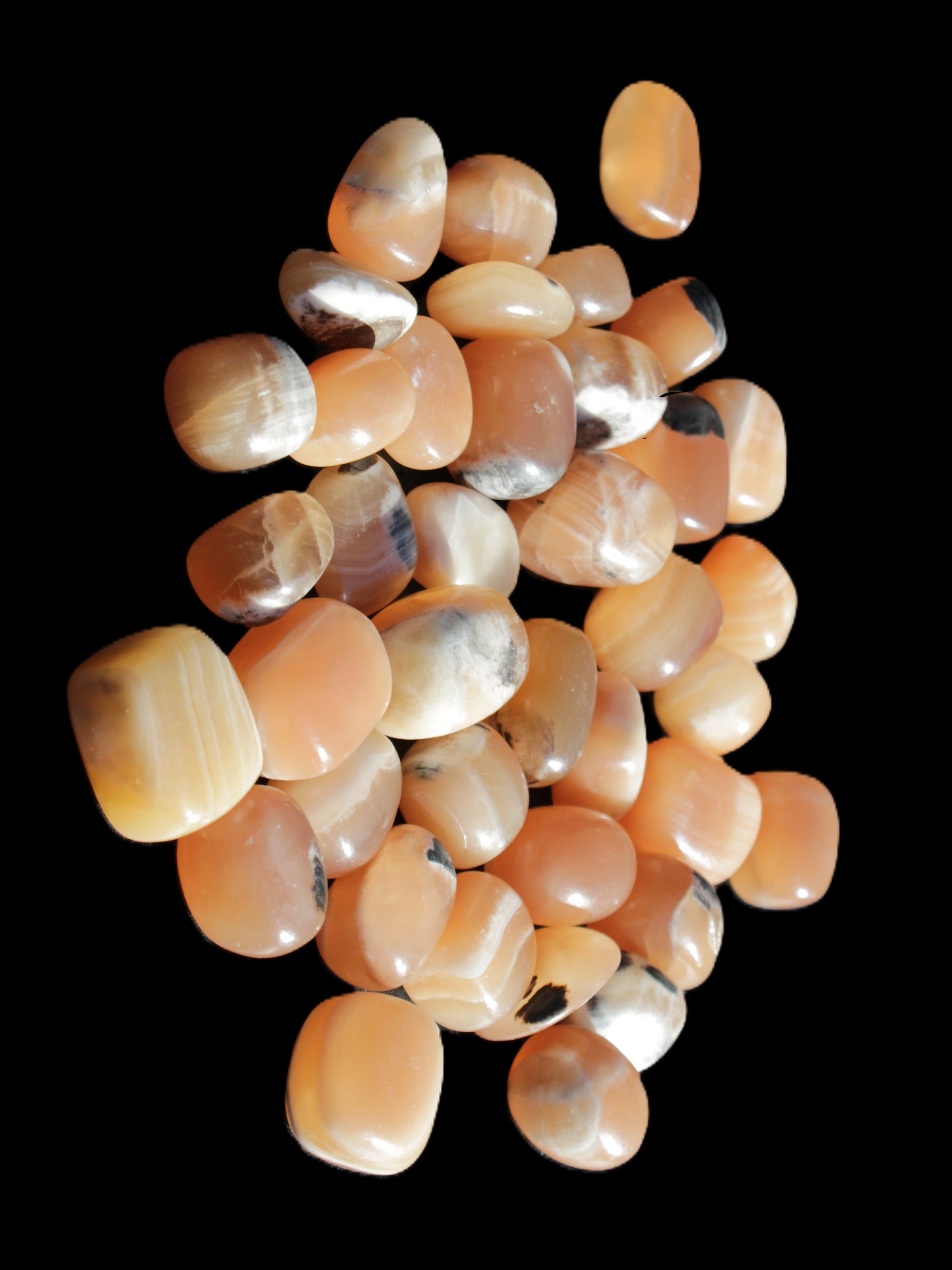 Banded Topaz Honrey Calcite 38 tumbled stones 22*12mm - 30*22mm 734g Wholesale Rocks and Things Store