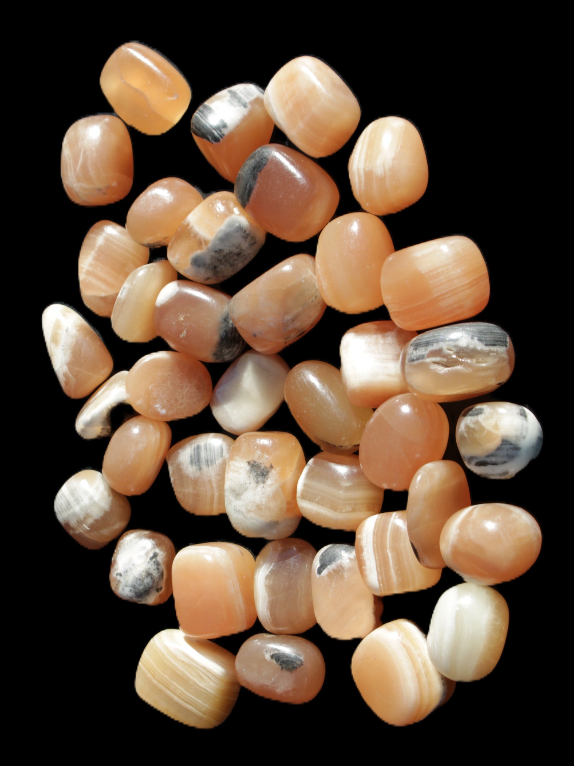 Banded Topaz Honrey Calcite 38 tumbled stones 22*12mm - 30*22mm 734g Wholesale Rocks and Things Store