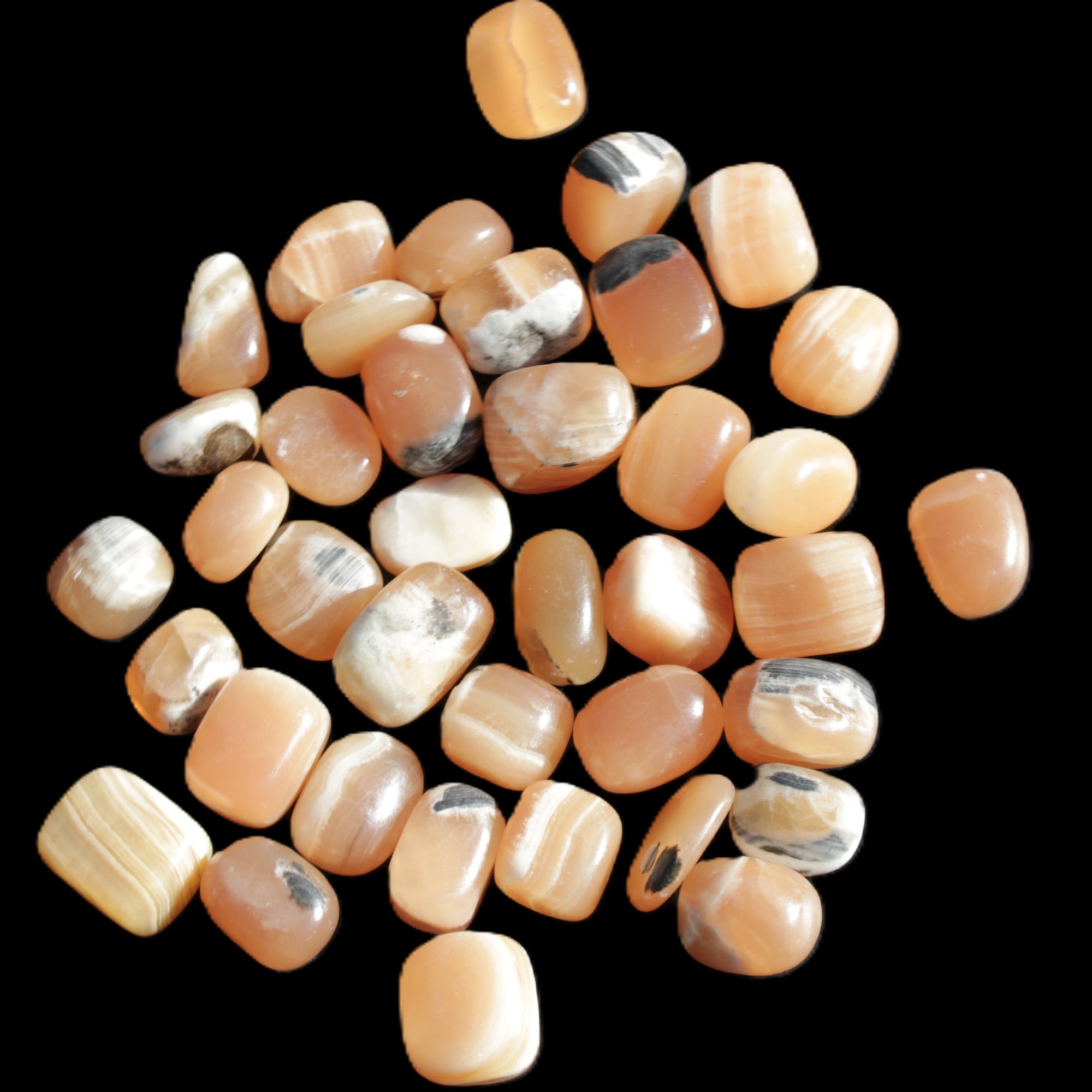 Banded Topaz Honrey Calcite 38 tumbled stones 22*12mm - 30*22mm 734g Wholesale Rocks and Things Store