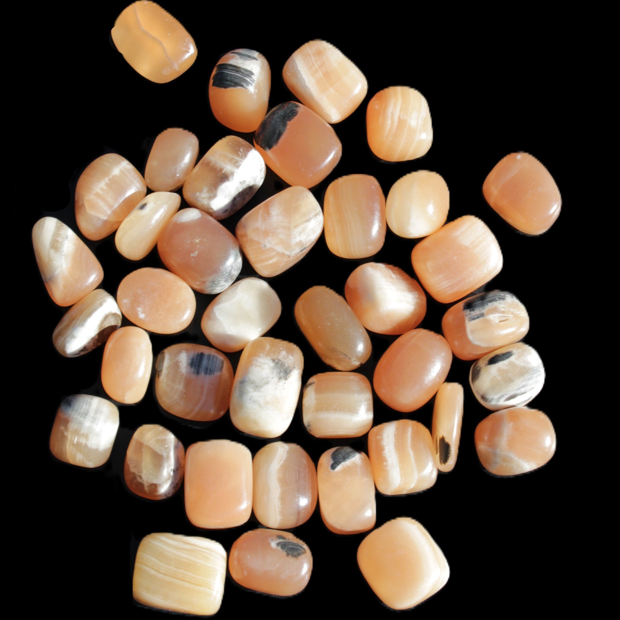 Banded Topaz Honrey Calcite 38 tumbled stones 22*12mm - 30*22mm 734g Wholesale Rocks and Things Store