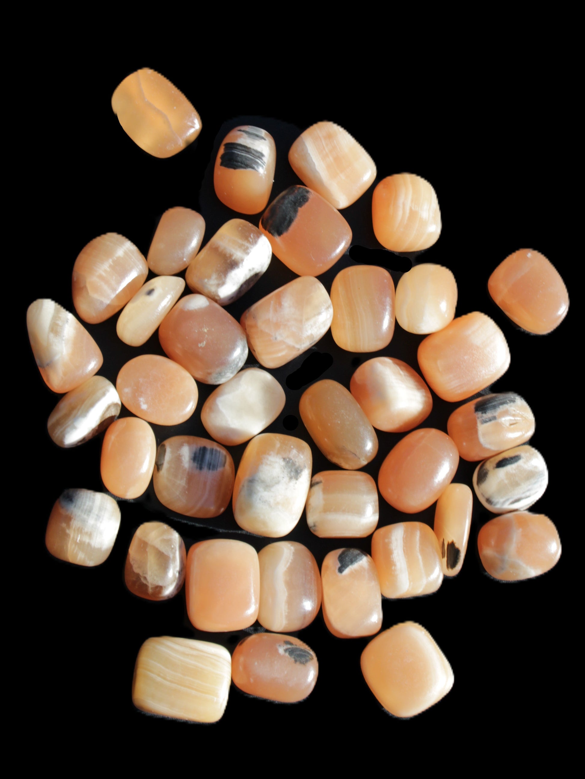 Banded Topaz Honrey Calcite 38 tumbled stones 22*12mm - 30*22mm 734g Wholesale Rocks and Things Store