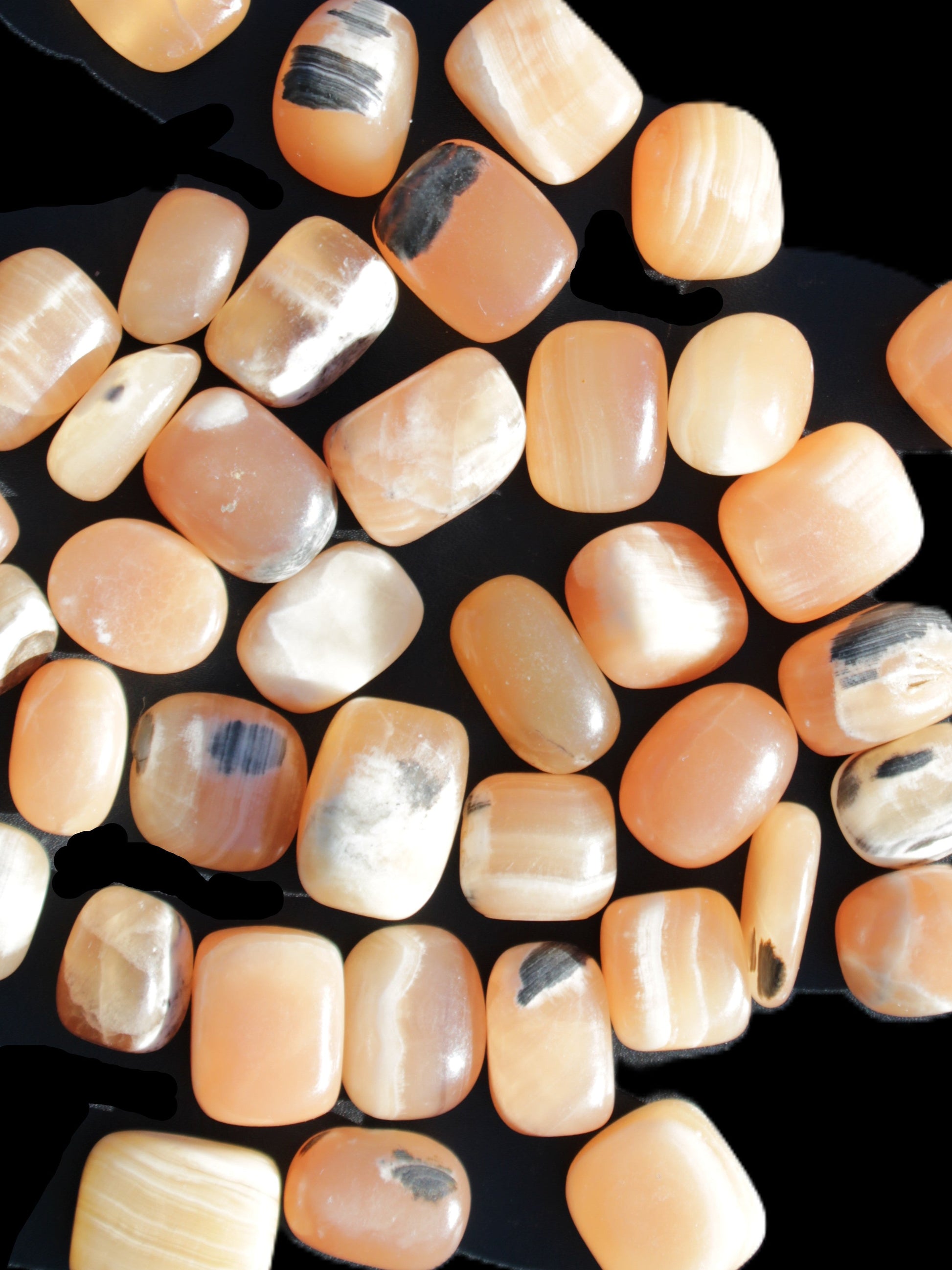 Banded Topaz Honrey Calcite 38 tumbled stones 22*12mm - 30*22mm 734g Wholesale Rocks and Things Store