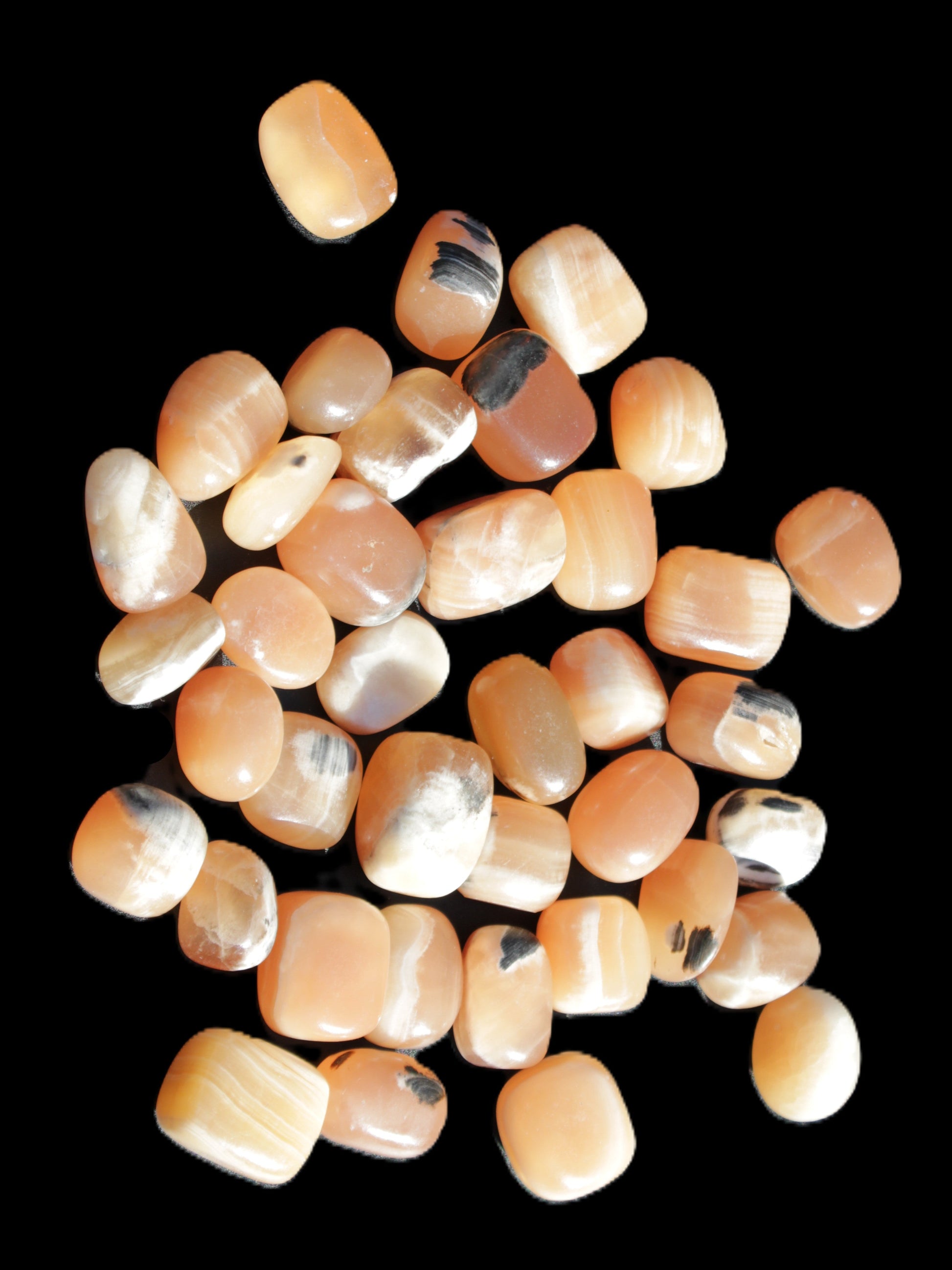 Banded Topaz Honrey Calcite 38 tumbled stones 22*12mm - 30*22mm 734g Wholesale Rocks and Things Store
