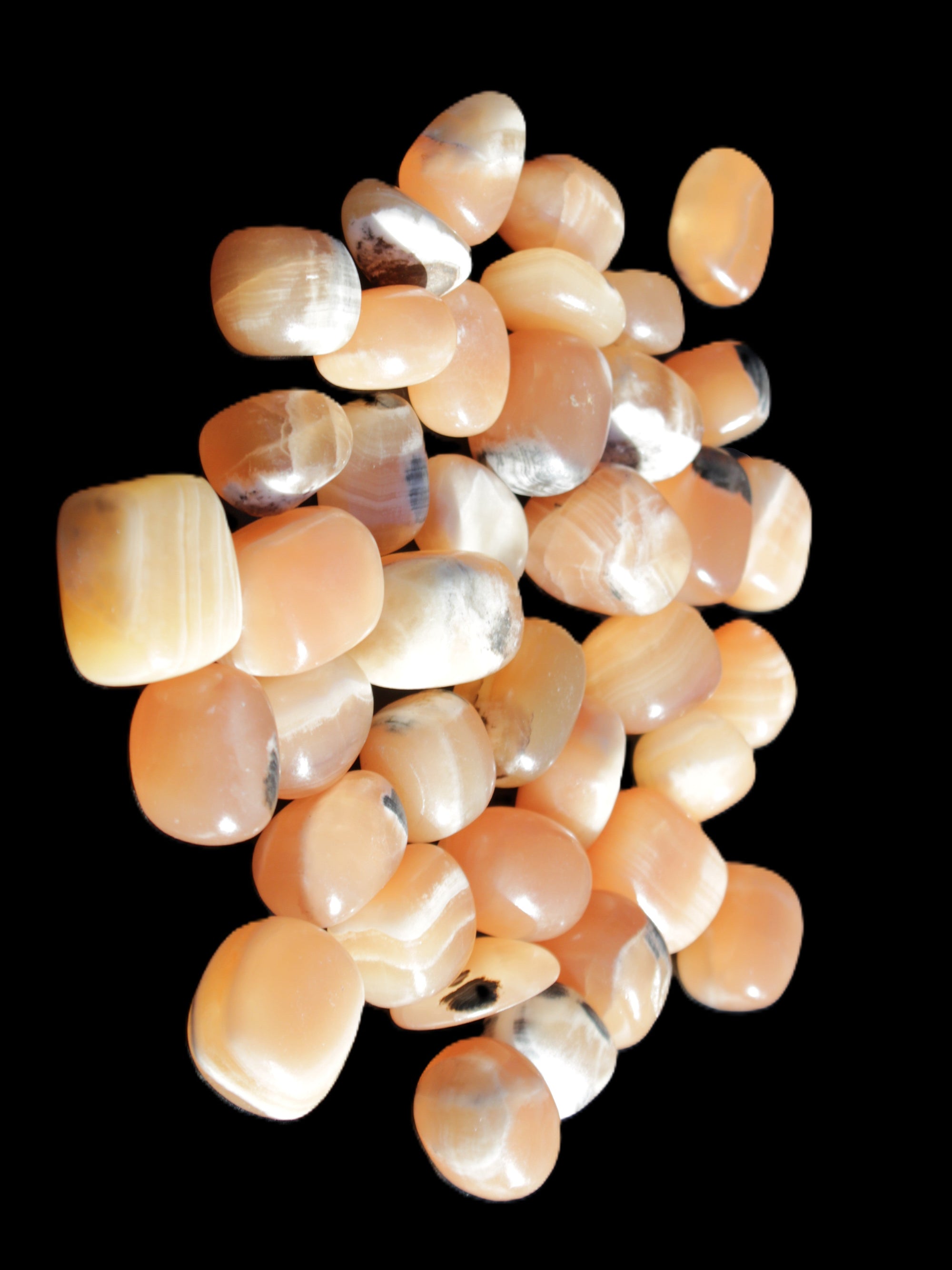 Banded Topaz Honrey Calcite 38 tumbled stones 22*12mm - 30*22mm 734g Wholesale Rocks and Things Store