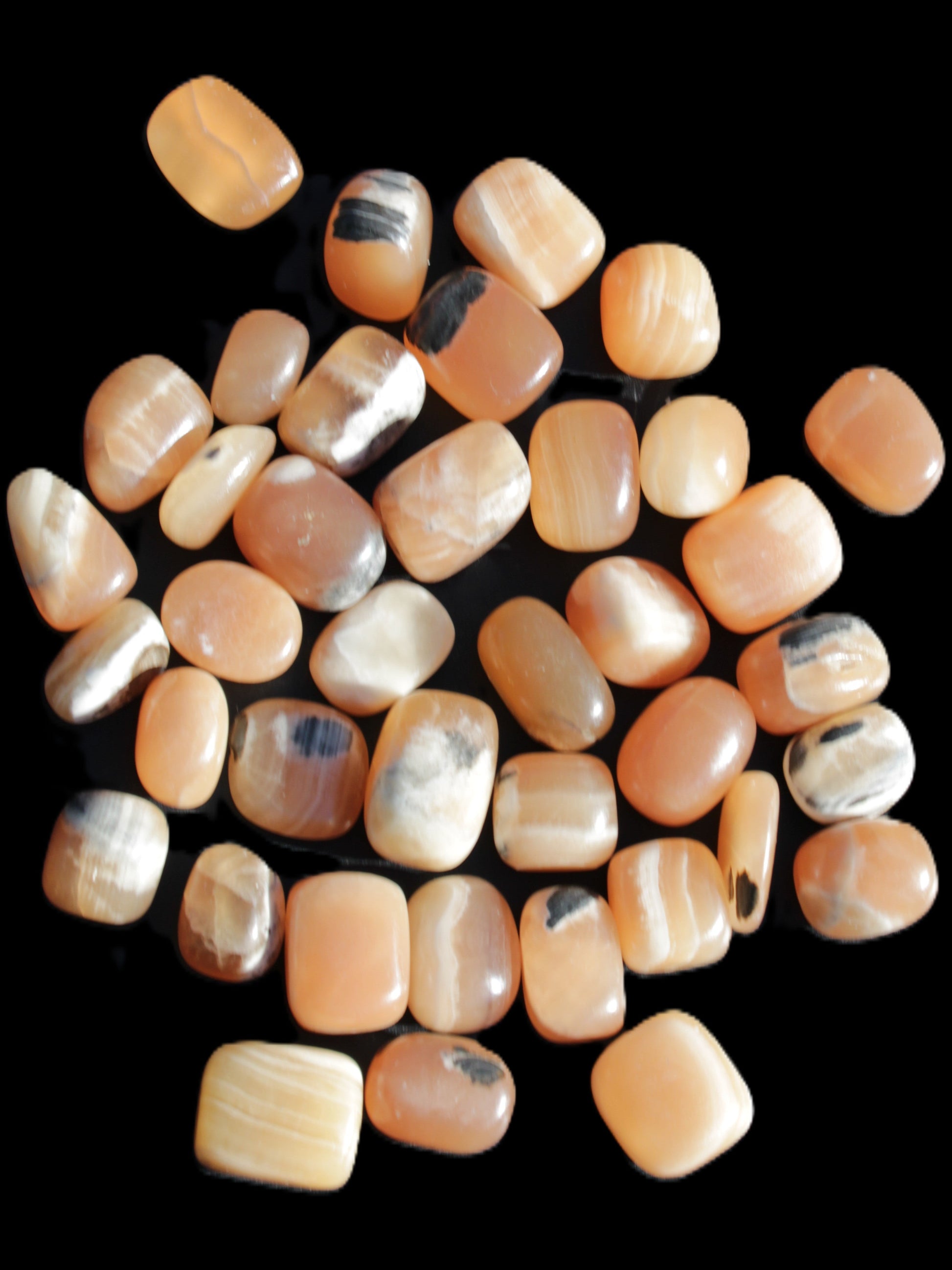 Banded Topaz Honrey Calcite 38 tumbled stones 22*12mm - 30*22mm 734g Wholesale Rocks and Things Store