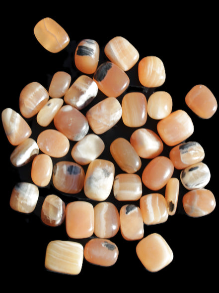 Banded Topaz Honrey Calcite 38 tumbled stones 22*12mm - 30*22mm 734g Wholesale Rocks and Things Store