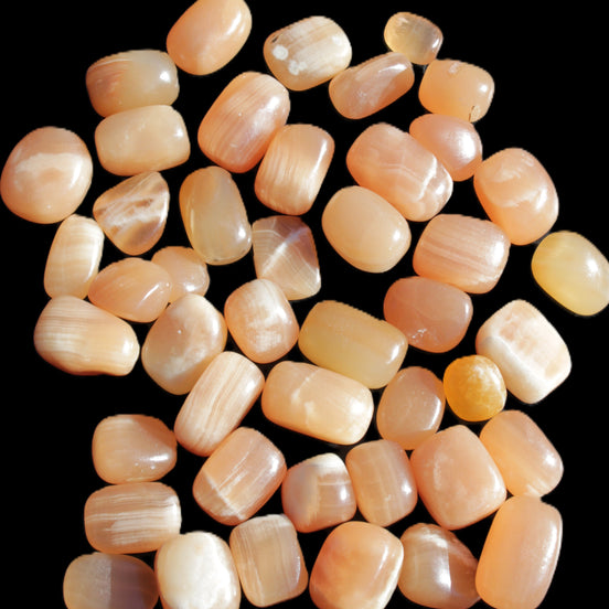 Topaz Calcite 44 tumbled stones 770g Wholesale in sunlight - Rocks and Things Store