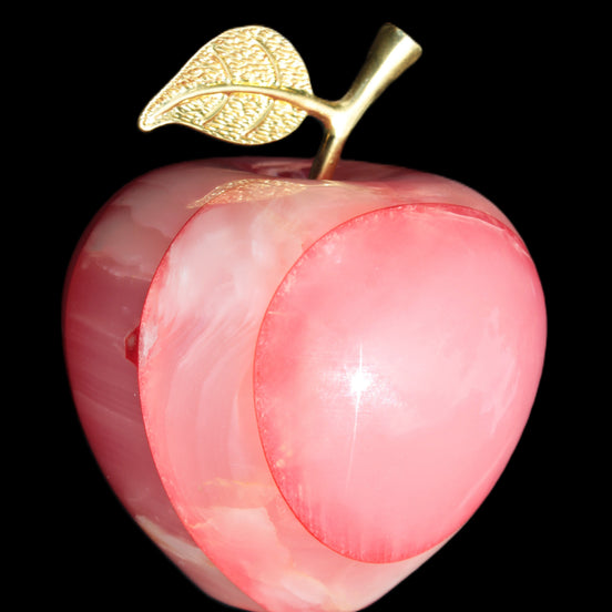 Afghan Jade Onyx hand-carved Apple 71*85mm 559g in sunlight - Rocks and Things Store