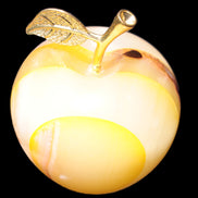 Yellow Afghan Jade Onyx hand-carved Apple 70*90mm 570g Rocks and Things Store