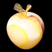 Yellow Afghan Jade Onyx hand-carved Apple 70*90mm 570g Rocks and Things Store