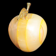 Yellow Afghan Jade Onyx hand-carved Apple 70*90mm 570g Rocks and Things Store