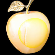 Yellow Afghan Jade Onyx hand-carved Apple 70*90mm 570g Rocks and Things Store