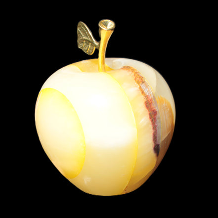 Yellow Afghan Jade Onyx hand-carved Apple 70*90mm 570g Rocks and Things Store