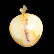 Yellow Afghan Jade Onyx hand-carved Apple 70*90mm 570g Rocks and Things Store