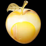 Yellow Afghan Jade Onyx hand-carved Apple 70*90mm 570g Rocks and Things Store