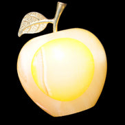 Yellow Afghan Jade Onyx hand-carved Apple 70*90mm 570g Rocks and Things Store