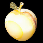 Yellow Afghan Jade Onyx hand-carved Apple 70*90mm 570g Rocks and Things Store