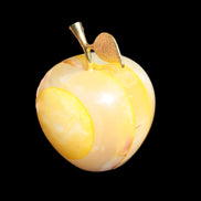 Yellow Afghan Jade Onyx hand-carved Apple 70*90mm 570g Rocks and Things Store