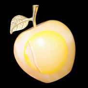 Yellow Afghan Jade Onyx hand-carved Apple 70*90mm 570g Rocks and Things Store