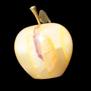Yellow Afghan Jade Onyx hand-carved Apple 70*90mm 570g Rocks and Things Store