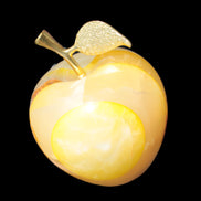 Yellow Afghan Jade Onyx hand-carved Apple 70*90mm 570g Rocks and Things Store