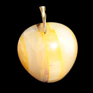Yellow Afghan Jade Onyx hand-carved Apple 70*90mm 570g Rocks and Things Store