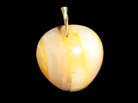 Yellow Afghan Jade Onyx hand-carved Apple 70*90mm 570g Rocks and Things Store