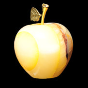 Yellow Afghan Jade Onyx hand-carved Apple 70*90mm 570g Rocks and Things Store