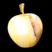Yellow Afghan Jade Onyx hand-carved Apple 70*90mm 570g Rocks and Things Store