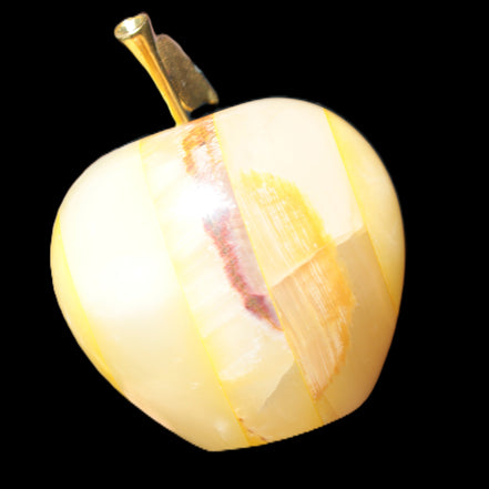 Yellow Afghan Jade Onyx hand-carved Apple 70*90mm 570g Rocks and Things Store