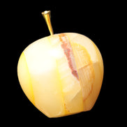 Yellow Afghan Jade Onyx hand-carved Apple 70*90mm 570g Rocks and Things Store