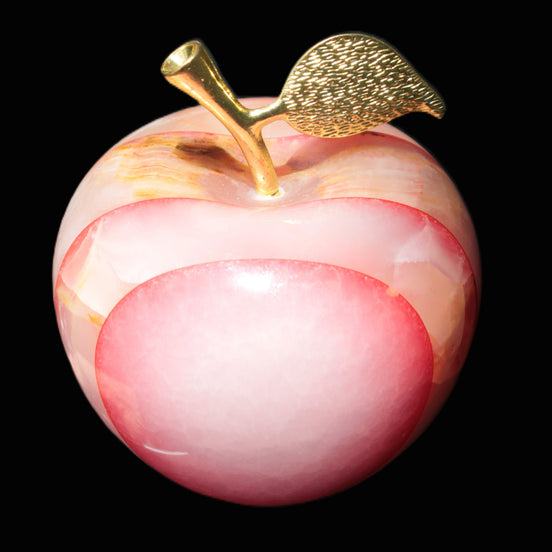 Afghan Jade Onyx hand-carved Apple 72*88mm 597g in sunlight - Rocks and Things Store