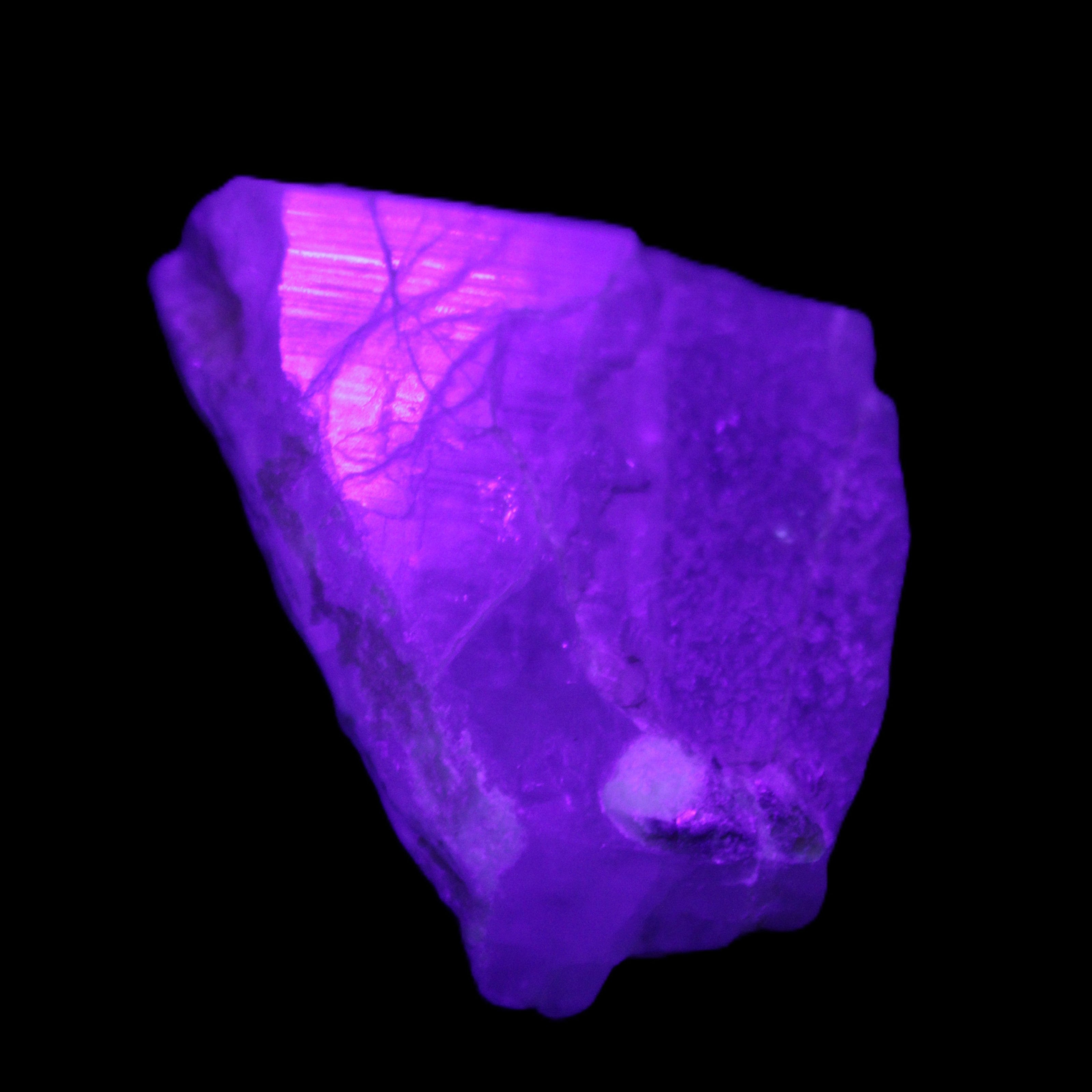 Blue Aquamarine 43*31*18mm 150ct 30g in UV light - Rocks and Things Store