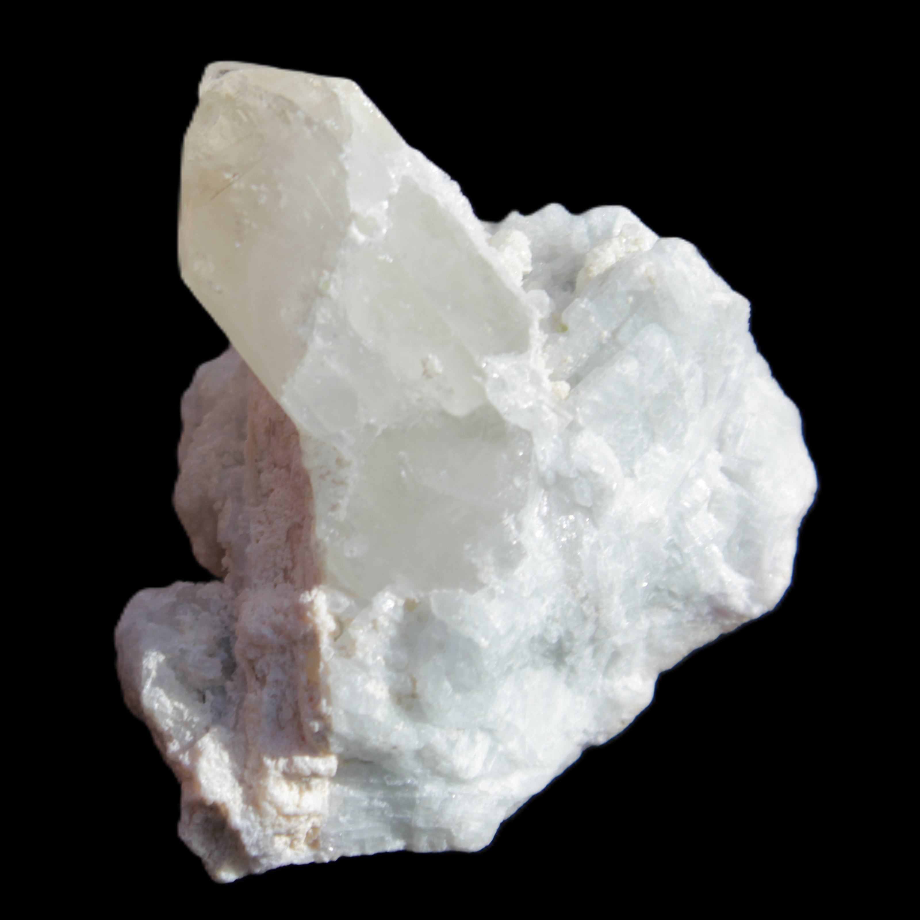 Green tourmaline with Quartz 61.8g in sunlight - Rocks and Things Store