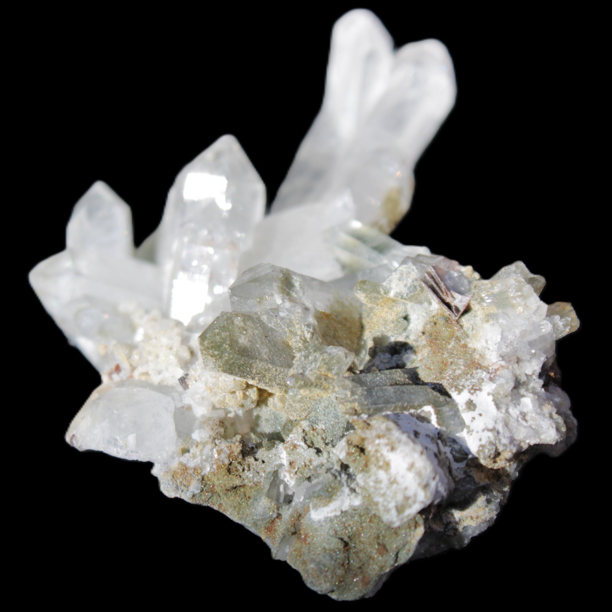 Complex Quartz cluster 60*60*24mm 50g in sunlight - Rocks and Things Store