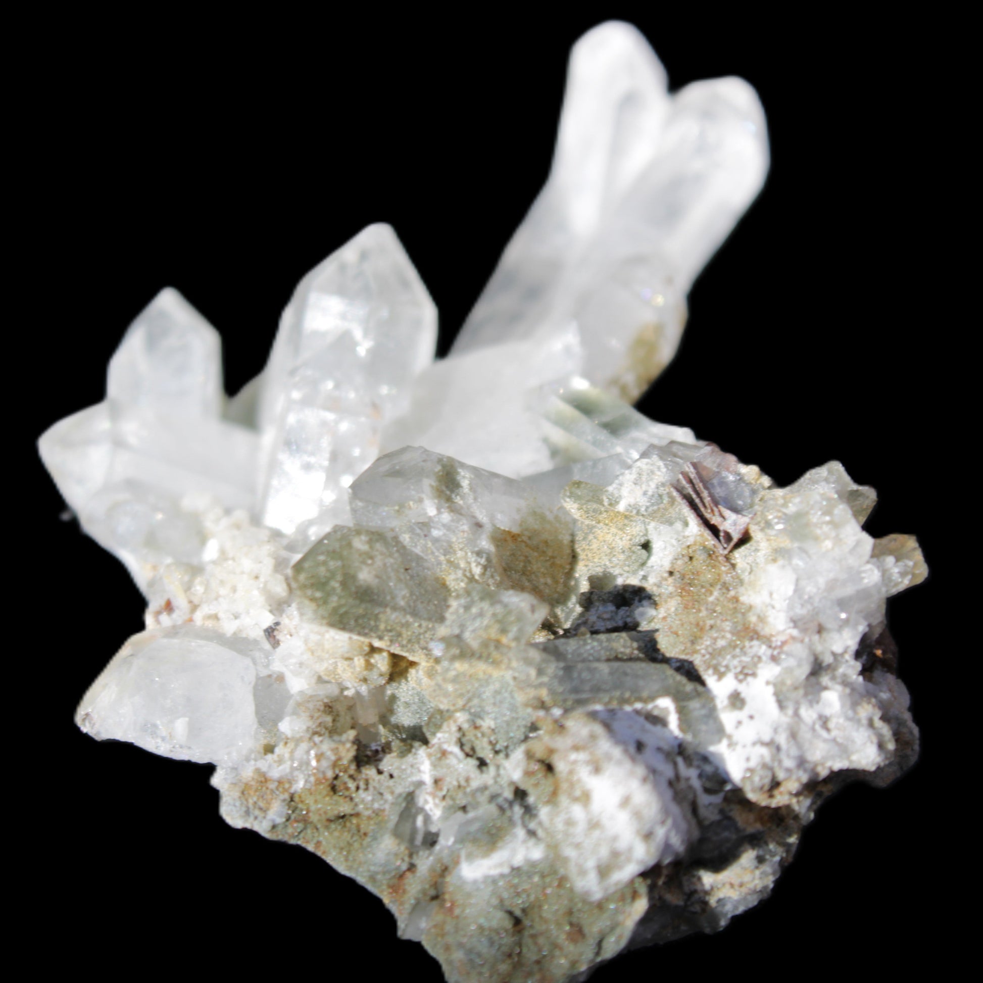 Complex Quartz cluster 60*60*24mm 50g in sunlight - Rocks and Things Store