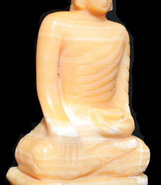 Yellow Calcite hand-carved Buddha statue 170*86*317mm 6300g Rocks and Things Store